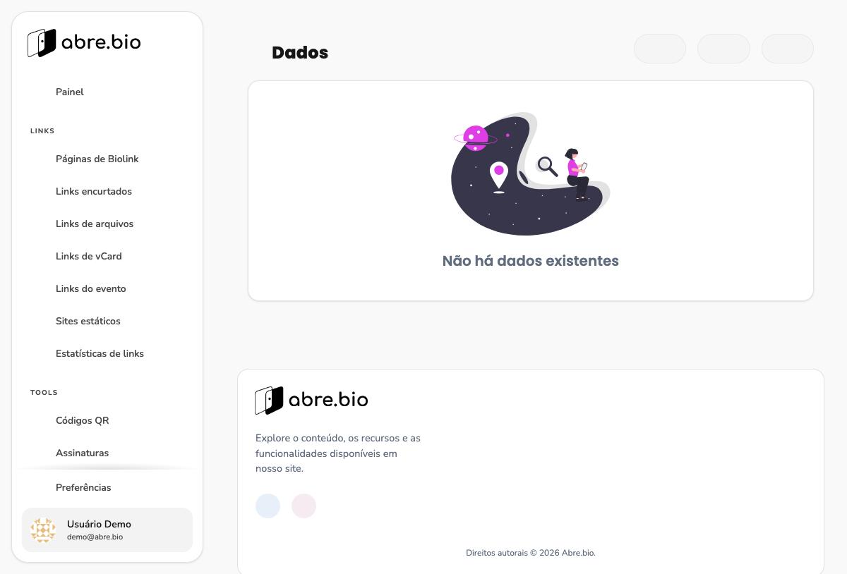 Dados, estado vazio