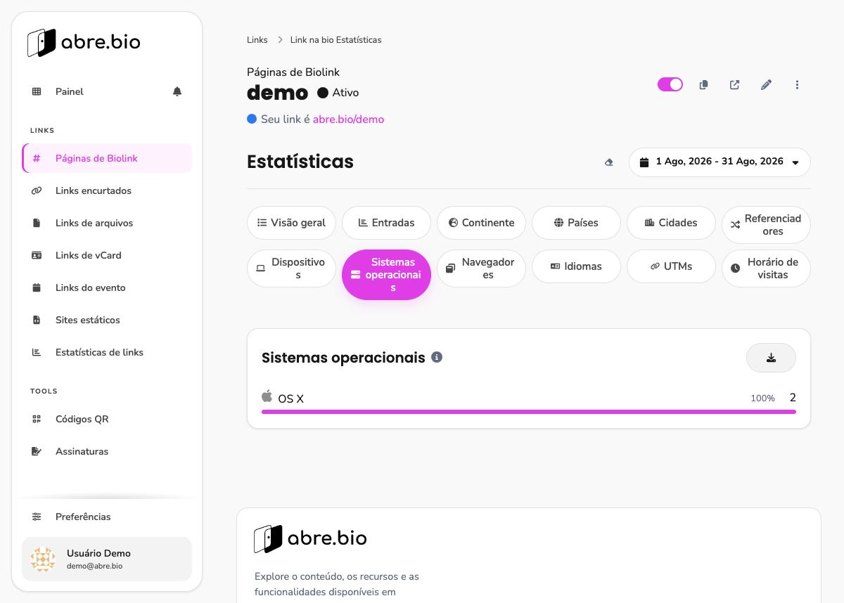 Aba Sistemas operacionais mostrando OS X 100%
