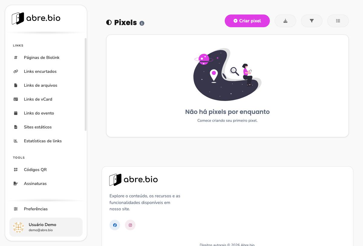 Pixels da conta, estado vazio