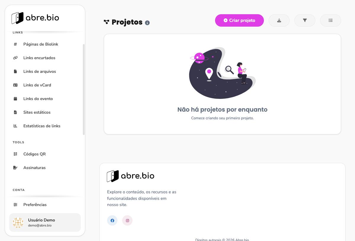 Projetos, estado vazio
